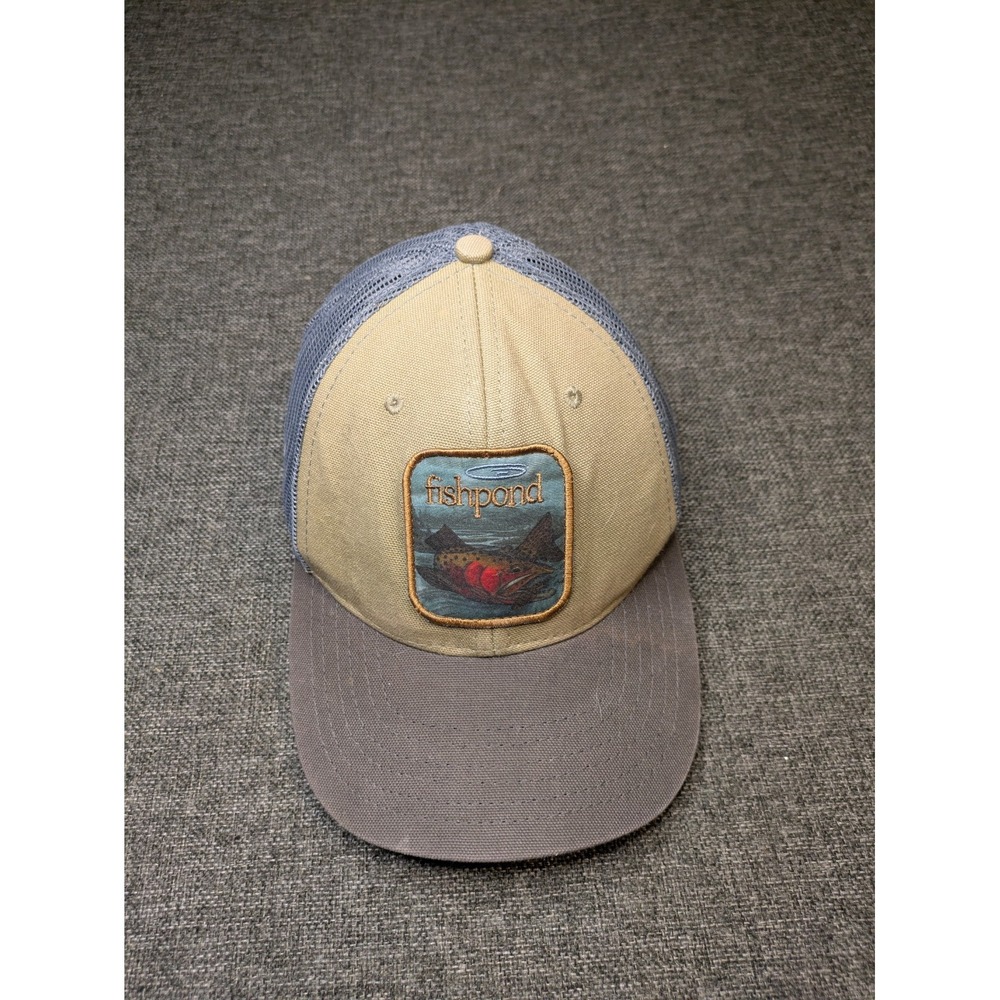 Vintage Fishpond Fly Fishing Trucker Mesh Hat Rainbow Trout Patch Snapback Cap